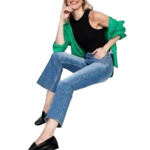 PRIMARK High Waist Raw Hem Bootcut Ankle Jeans